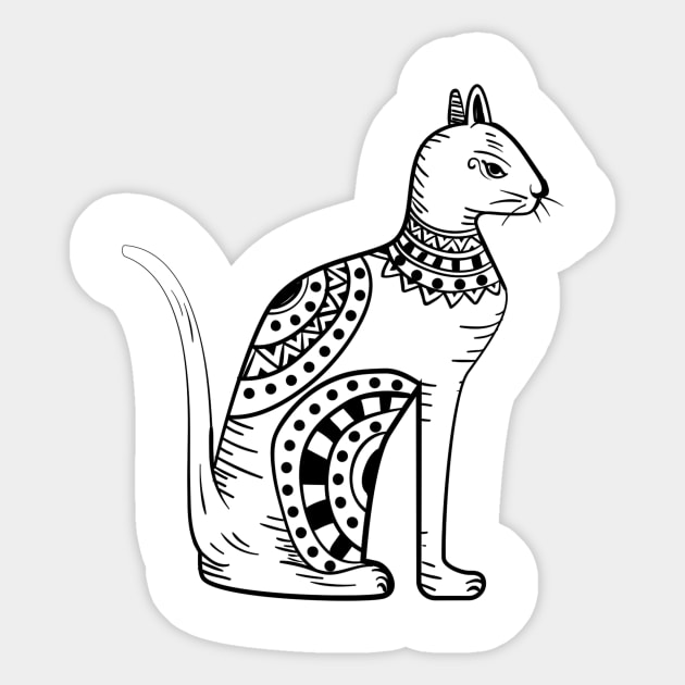 Egyptian Cat Sticker by EarlAdrian